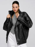 Chicmy-Autumn Jackets Outwear Asymmetrical Zipper Faux Leather Jacket