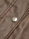 Chicmy-Autumn Jackets Outwear Button Cargo PU Leather Jacket