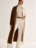 Chicmy-Winter Outfits Christmas Thanksgiving Gift New Year's Eve Outfits Streetwear Fashion Two-Tone Slit Tweed Long Coat