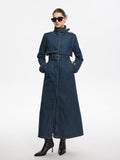 Chicmy-Winter Outfits Christmas Thanksgiving Gift New Year's Eve Outfits Streetwear Fashion Button Belted Denim Long Coat