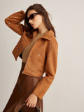 Chicmy-Winter Outfits Christmas Thanksgiving Gift New Year's Eve Outfits Streetwear Fashion Studded Zipper Crop Blazer