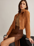 Chicmy-Winter Outfits Christmas Thanksgiving Gift New Year's Eve Outfits Streetwear Fashion Studded Zipper Crop Blazer