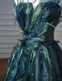 Chicmy-Cyber Monday Christmas party outfits Elegant A line Dark Green Tulle Long Prom Dress B498