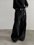 Chicmy- Belt Loops Wide-Leg High-Waist Pants