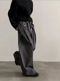 Chicmy- Belt Loops Wide-Leg High-Waist Pants