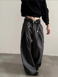 Chicmy- Belt Loops Wide-Leg High-Waist Pants