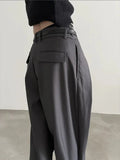 Chicmy- Belt Loops Wide-Leg High-Waist Pants