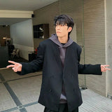 ChicMy-Fall Outfits -Autumn/Winter Coat Jacket INS Style Street Fashion Black Double-breasted Blazer & Pants