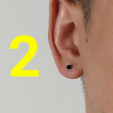 Chicmy- Black Round Ear Studs