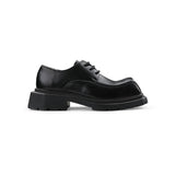 Chicmy- Black Square Toe Leather Shoes