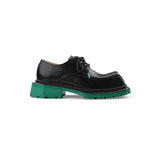 Chicmy- Black Square Toe Leather Shoes