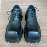 Chicmy- Black Square Toe Leather Shoes