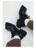 Chicmy- Black Square Toe Leather Shoes