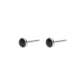 Chicmy- Black Round Ear Studs