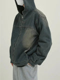 ChicMy-Fall Outfits -Autumn/Winter Coat Jacket INS Style Street Fashion Blue Hooded Denim Jacket