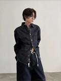 Chicmy- Button-Up Front Casual Denim Jacket