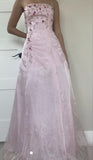 Chicmy-Thanksgiving Cyber Monday Christmas Gorgeous A line Strapless Pink Prom Gown With Beads Long Prom Dresses Evening Dress C2995