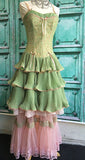 Chicmy-Thanksgiving Cyber Monday Christmas Vintage Ball Gown Spaghetti Straps Green Lace Prom Dresses Evening Gowns With Layers Ruffles C3030