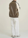 ChicMy-Fall Outfits -Autumn/Winter Coat Jacket INS Style Street Fashion Color-blocked Sporty Leather Jacket