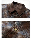 ChicMy-Fall Outfits -Autumn/Winter Coat Jacket INS Style Street Fashion Dark Coffee Plaid Woolen Velvet Jacket