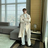 Chicmy- Double-Breasted Belted Long Trench Coat