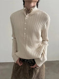 Chicmy- Double Layer Henley Collar Sweater