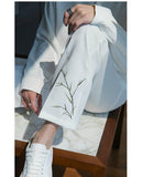 Chicmy- Elastic Embroidered Casual Long Pants