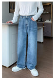 Chicmy- Elastic Waist Wide Leg Straight Jeans