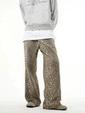 Chicmy- Faded Leopard Print Jeans