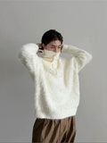 Chicmy- Faux Fur Button-Up Knitwear Sweater