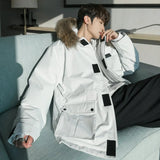 ChicMy-Fall Outfits -Autumn/Winter Coat Jacket INS Style Street Fashion Fur Collar Velcro Ski Jacket