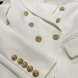 Chicmy-TOP QUALITY New Fashion 2025 Designer Jacket Women's Classic Double Breasted Metal Lion Buttons Blazer Outer Size S-5XL