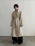 Chicmy- High Collar Belted Trench Coat