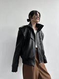 Chicmy- Leather Zipper Jacket