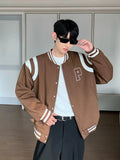 ChicMy-Fall Outfits -Autumn/Winter Coat Jacket INS Style Street Fashion Letter P Embroidered Stitching Baseball Jacket