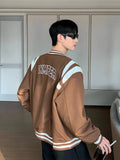 ChicMy-Fall Outfits -Autumn/Winter Coat Jacket INS Style Street Fashion Letter P Embroidered Stitching Baseball Jacket