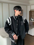 ChicMy-Fall Outfits -Autumn/Winter Coat Jacket INS Style Street Fashion Letter P Embroidered Stitching Baseball Jacket