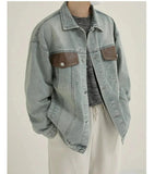 ChicMy-Fall Outfits -Autumn/Winter Coat Jacket INS Style Street Fashion Light Blue Leather Lapel Denim Jacket