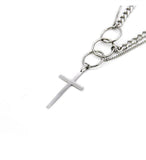 Chicmy- Multi-Layer Ring Cross Necklace