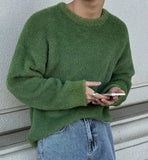 Chicmy- RT No. 11973 GREEN MOHAIR PULLOVER SWEATER