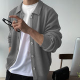 mens fashion Early Autumn Dark Green Lapel Sweater Cardigan Coat Men's Sweater Korean Men's Fashion Casual