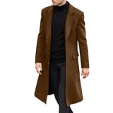 winter outfits men Men's Coat New Color British Men's Long Trench Coat Woolen Coat Men's Woolen Coat