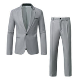 men in black costume Men's Gray Suit Suit Business Formal Casual Suit Two-Piece Wedding Jacket