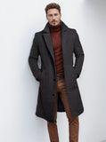 winter outfits men 2024 Coat Men's Mid-Length Solid Color Autumn and Winter Woolen Overcoat Warm Youth Overcoat Jacket