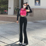 winter outfits men Skinny Jeans Women's Autumn 2024 High Waist Slimming High Straight Slim Fit Small Flared Pants Fashion