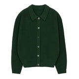 mens fashion Early Autumn Dark Green Lapel Sweater Cardigan Coat Men's Sweater Korean Men's Fashion Casual