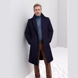 winter outfits men 2024 Coat Men's Mid-Length Solid Color Autumn and Winter Woolen Overcoat Warm Youth Overcoat Jacket