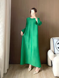 Chicmy-Original Urban Bowknot Tied Sleeves Green Midi Dress