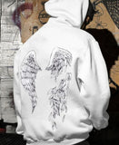 guys fashion casual Dark Style Personalized Wings 3D Digital Printing Men's Hooded Sweater round Neck Sweater