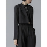 business casual outfits 2024 Spring and Summer Black Suit Short Coat Pants Suit Loose Short Suit Suit Women's Fashion